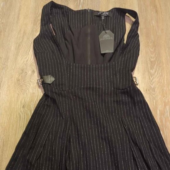 Disturbia Dresses & Skirts - Disturbia striped mini pinafore dress size 4 new